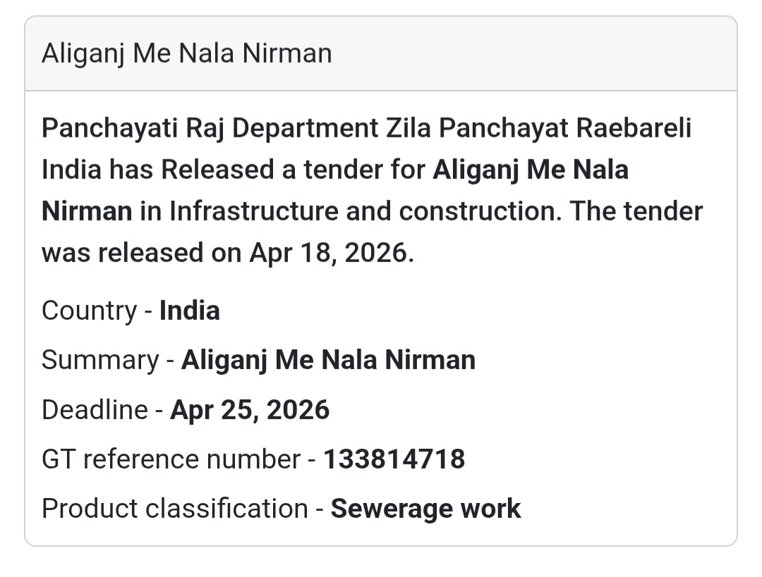 🚧 Drain Work – Raebareli