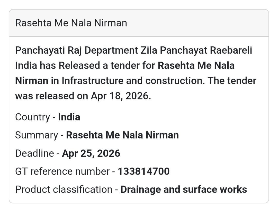 🚧 Drainage Work – Raebareli