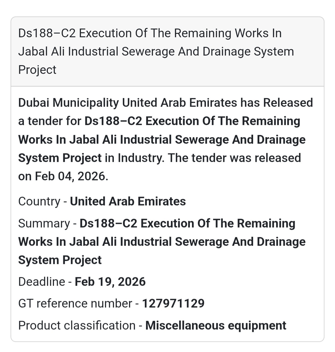 🚧 DS188-C2 – Jabal Ali Industrial Sewerage & Drainage Works