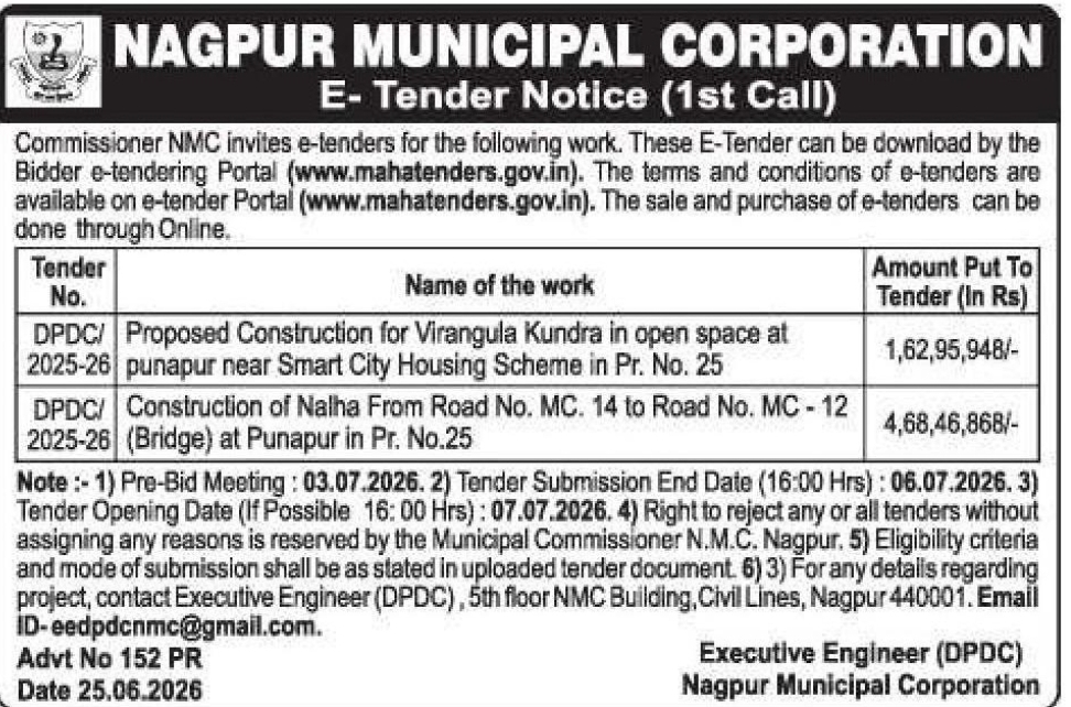 📢 E-Tender Notice – Nagpur Municipal