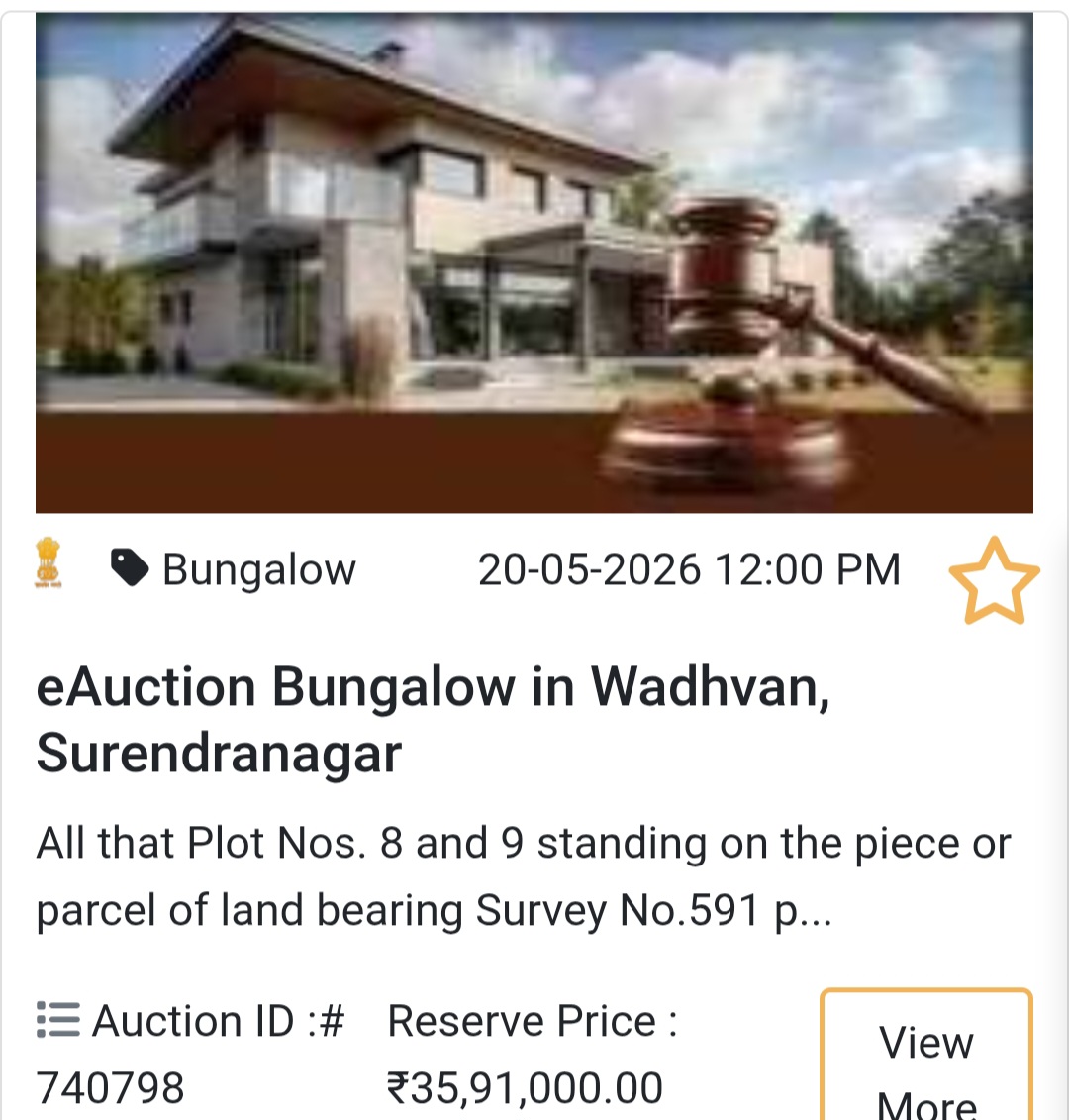 🏡 eAuction Bungalow in Wadhvan, Surendranagar