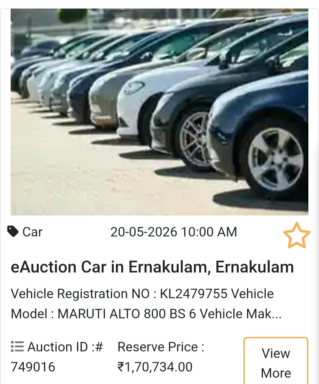 🚗 eAuction Car in Ernakulam