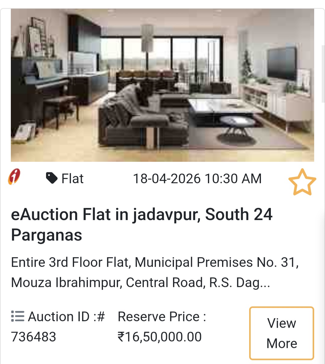 🏙️ eAuction Flat in Jadavpur, South 24 Parganas
