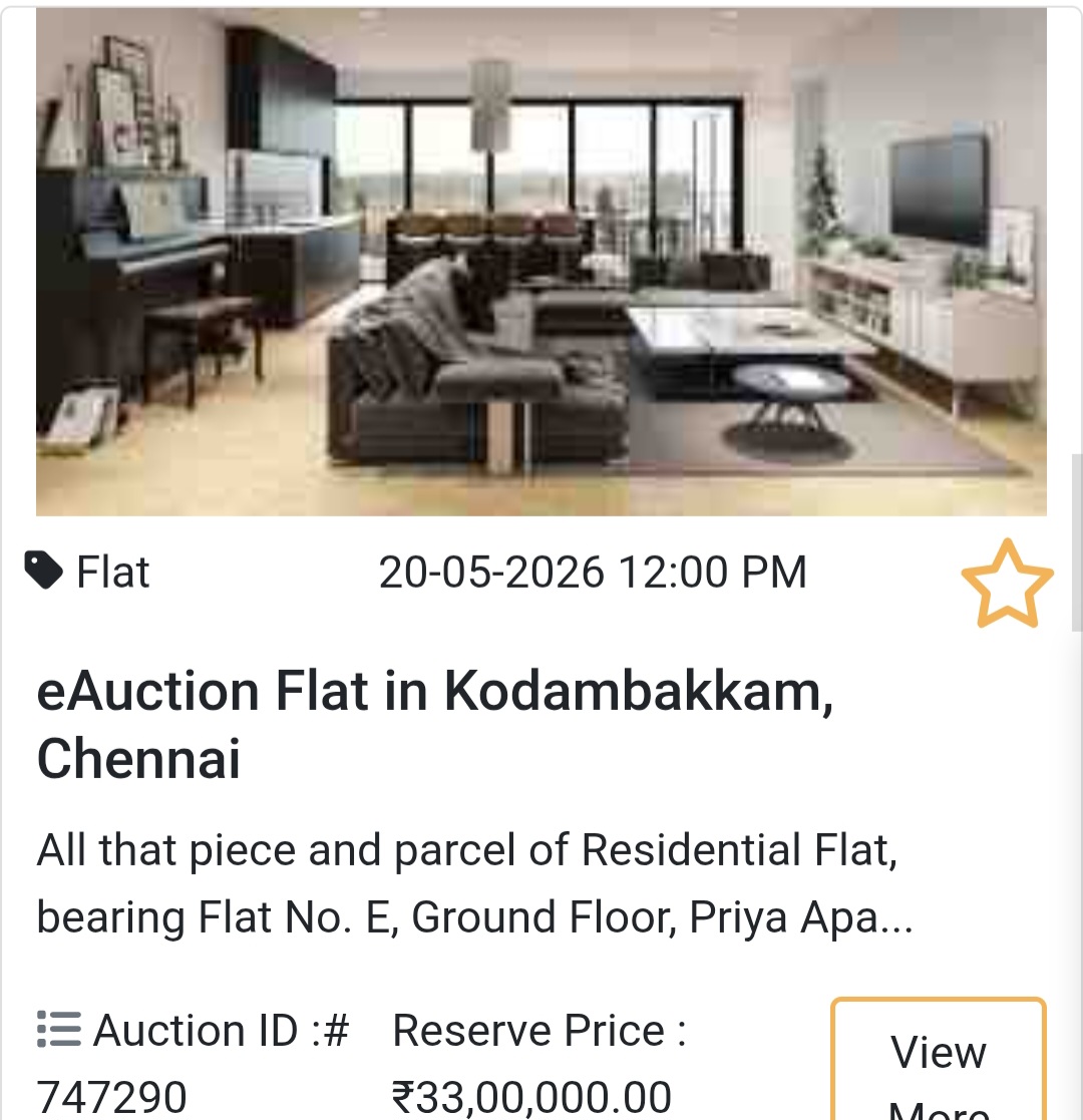 🏢 eAuction Flat in Kodambakkam, Chennai