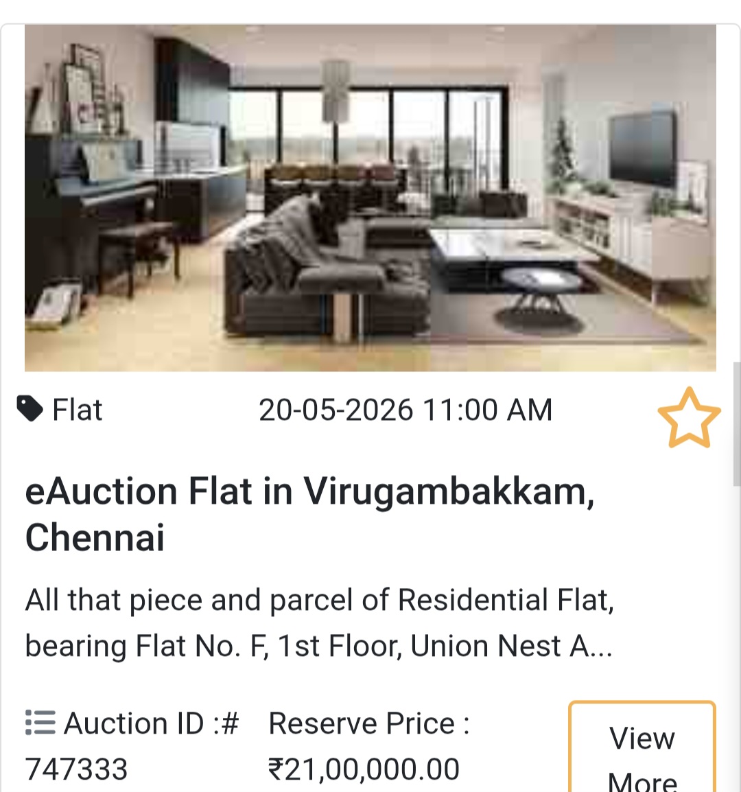 🏡 eAuction Flat in Virugambakkam, Chennai
