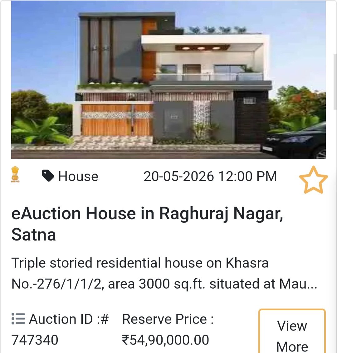 🏠 eAuction House in Raghuraj Nagar, Satna