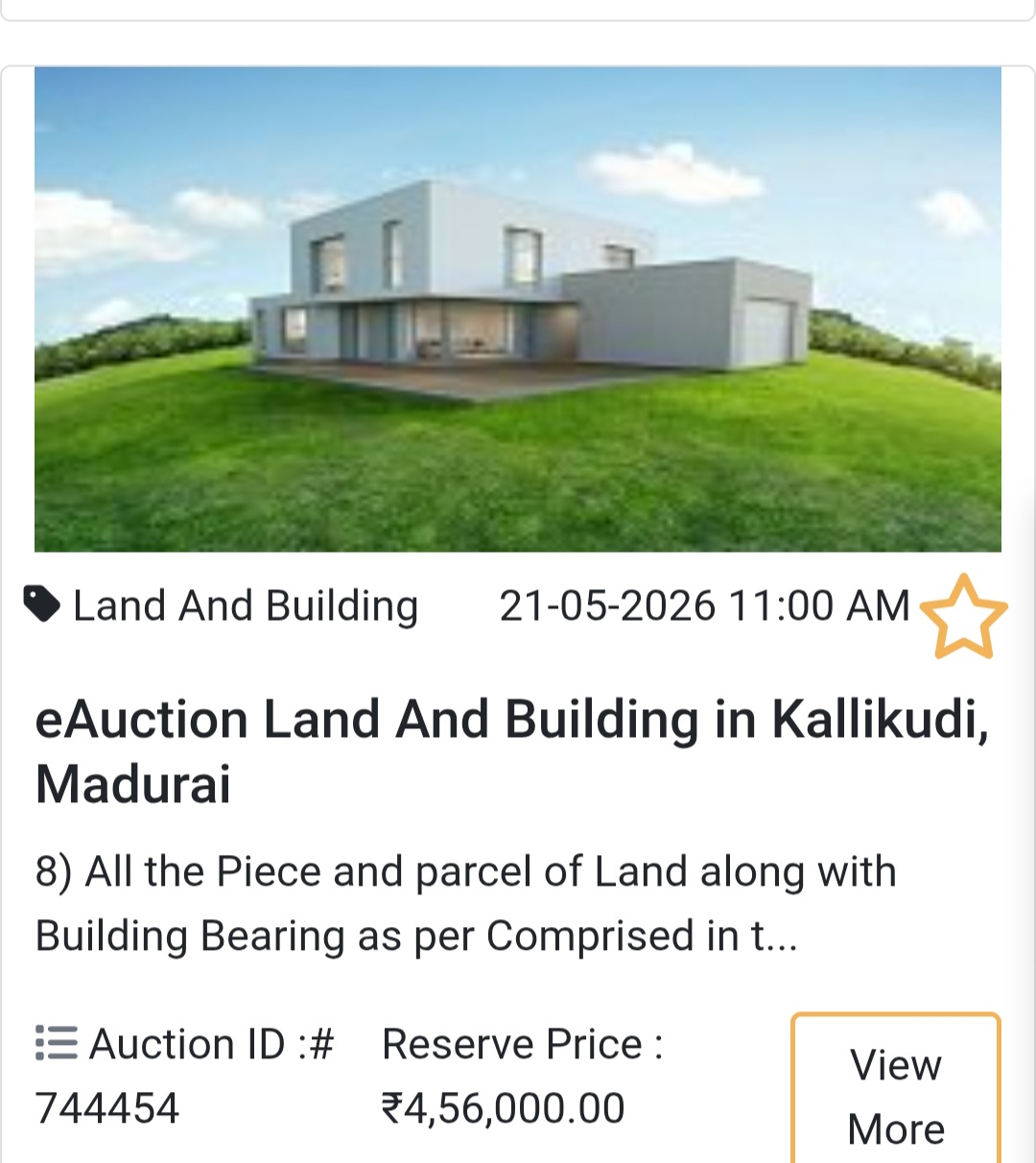 🏡 eAuction Land And Building in Kallikudi, Madurai