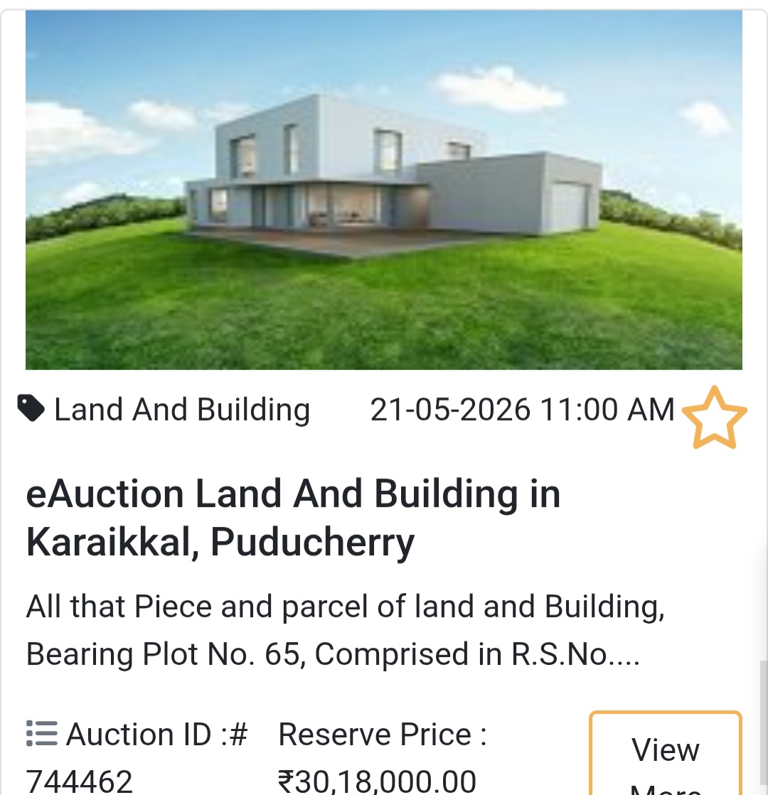 🏢 eAuction Land And Building in Karaikkal, Puducherry