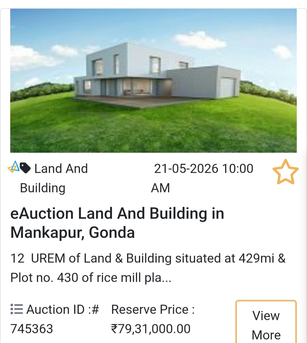🏭 eAuction Land And Building in Mankapur, Gonda