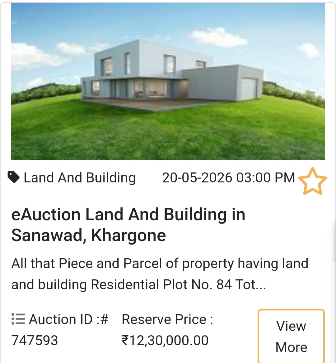 🏡 eAuction Land And Building in Sanawad, Khargone