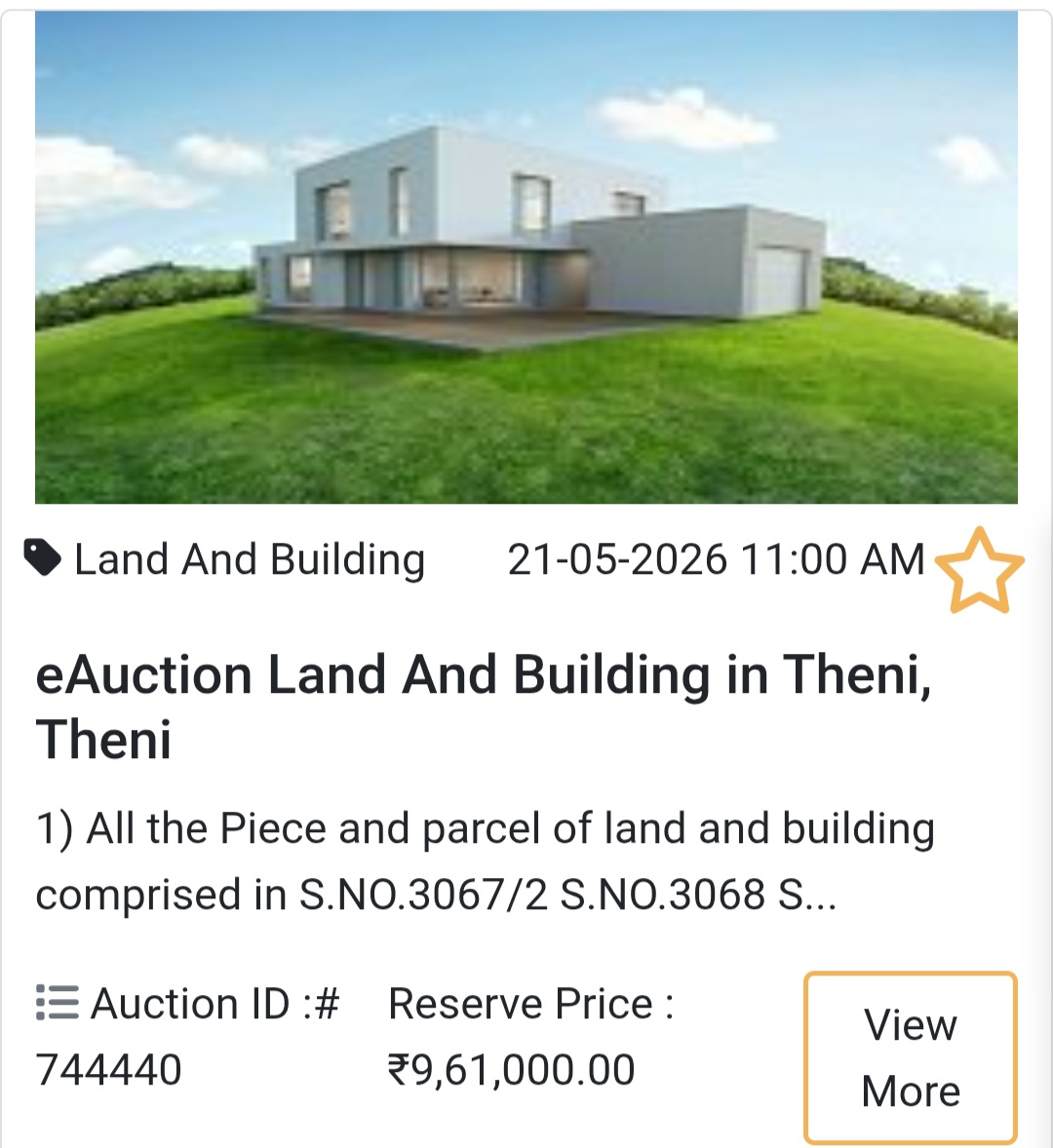 🏡 eAuction Land And Building in Theni, Theni (Item 1)
