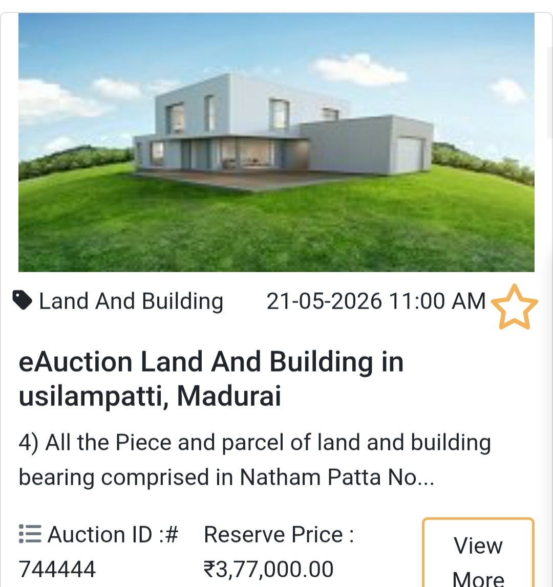 🏠 eAuction Land And Building in Usilampatti, Madurai (Item 4)