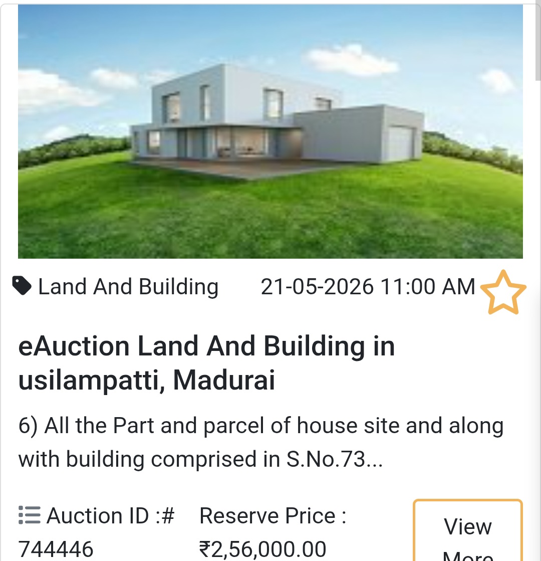🏡 eAuction Land And Building in Usilampatti, Madurai (Item 6)