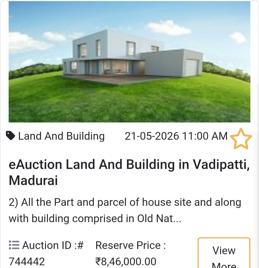 🏡 eAuction Land And Building in Vadipatti, Madurai