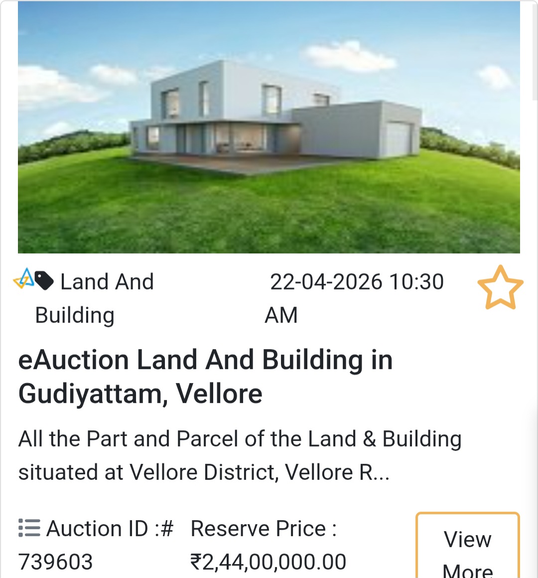 🌇 eAuction Land & Building in Gudiyattam, Vellore