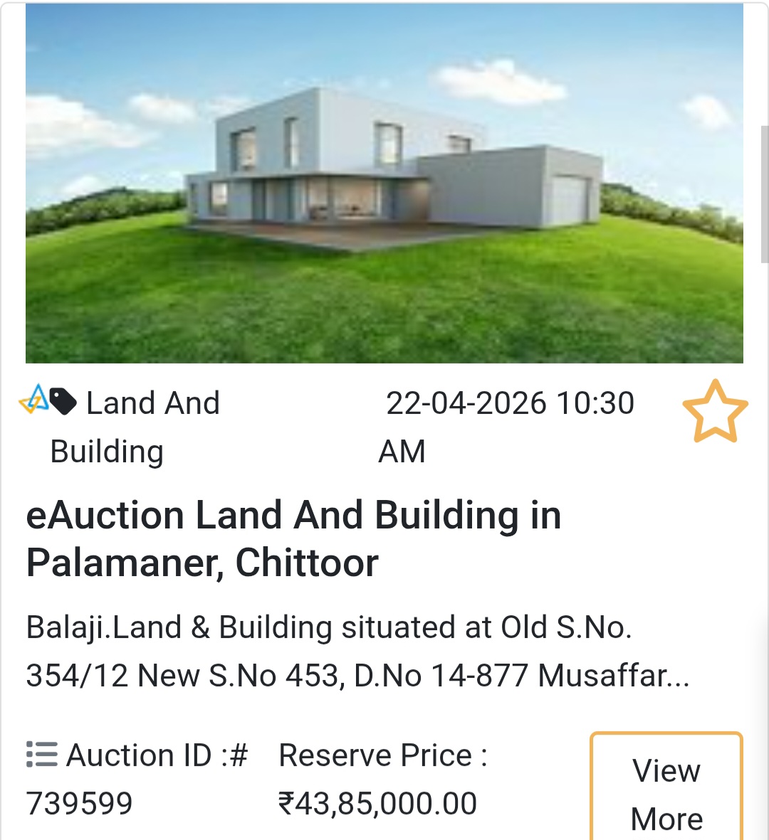 🏡 eAuction Land & Building in Palamaner, Chittoor