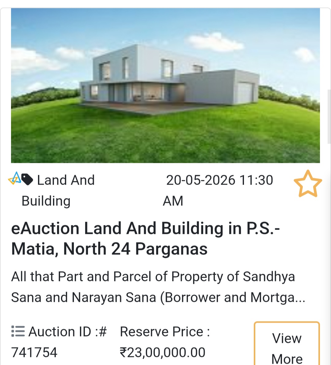 🏡 eAuction Land & Building in P.S.-Matia, North 24 Parganas