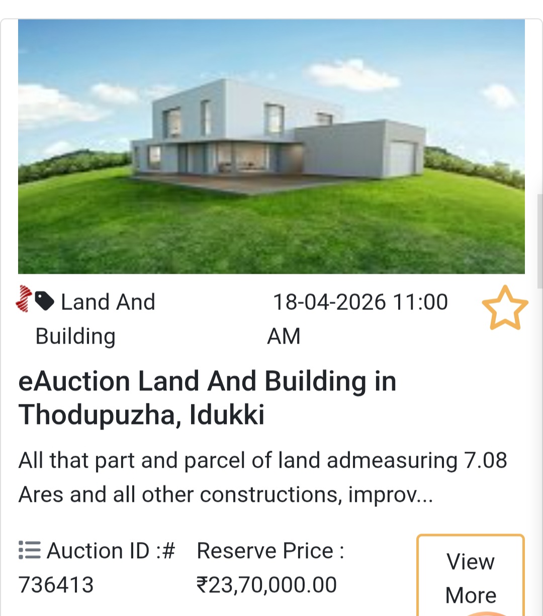 🏡 eAuction Land & Building in Thodupuzha, Idukki