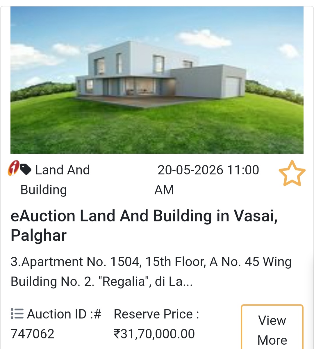 🏡 eAuction Land & Building in Vasai, Palghar