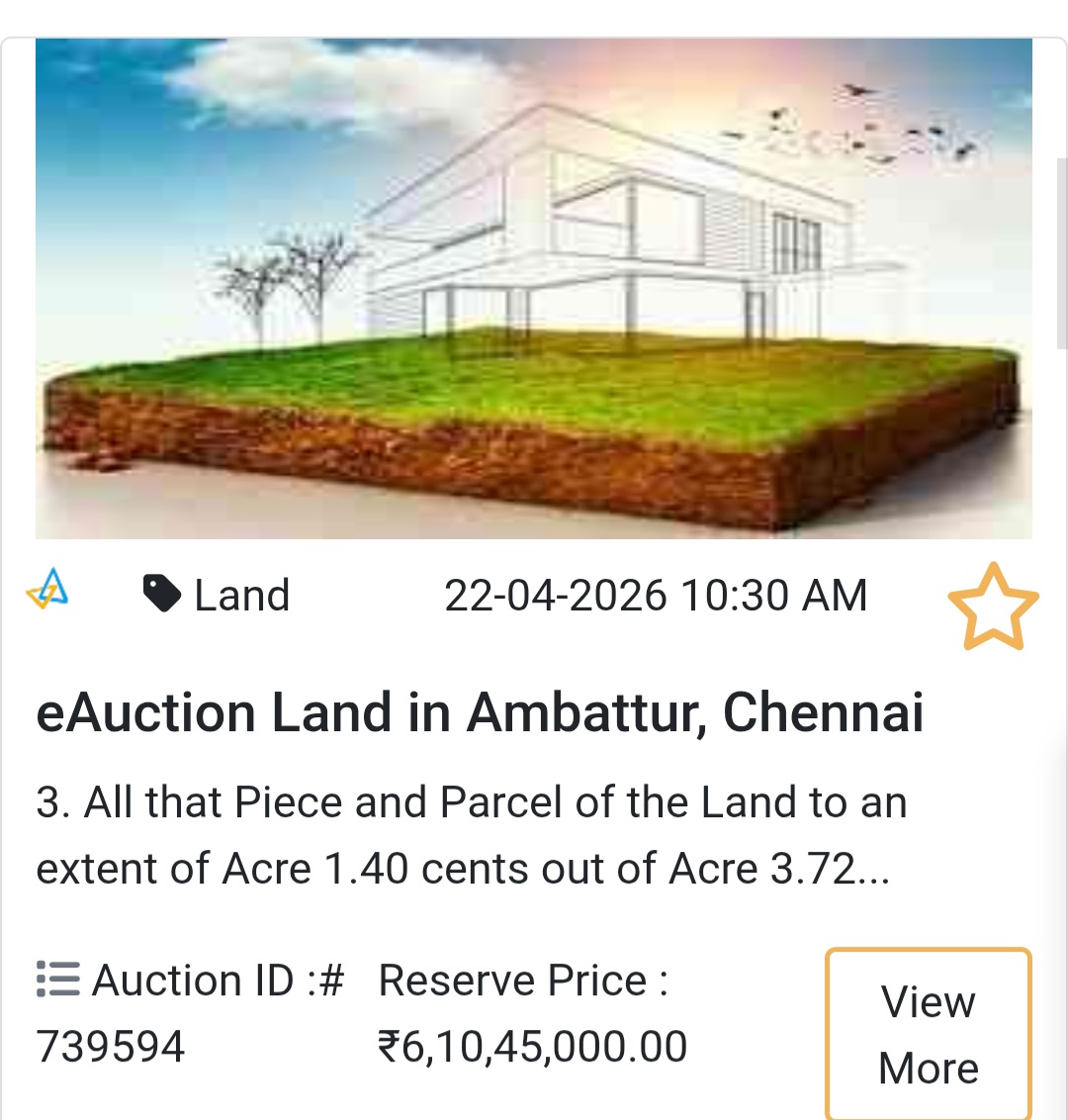 🌆 eAuction Land in Ambattur, Chennai