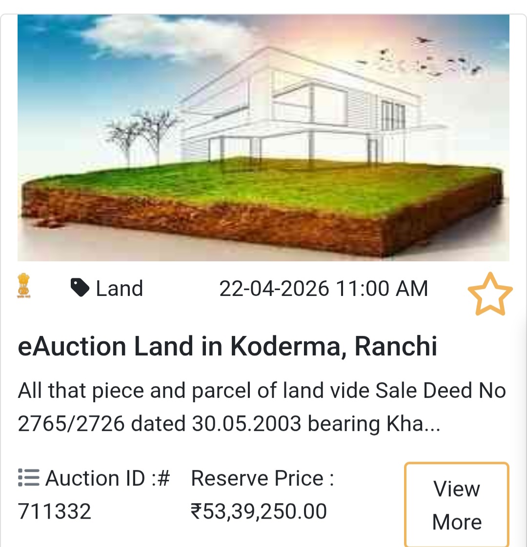 🌄 eAuction Land in Koderma, Ranchi
