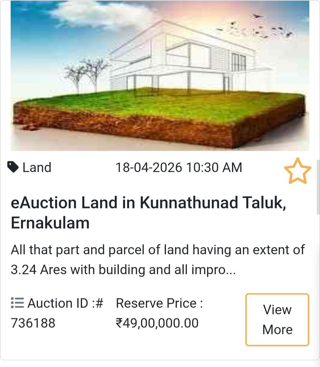 🌿 eAuction Land in Kunnathunad Taluk, Ernakulam