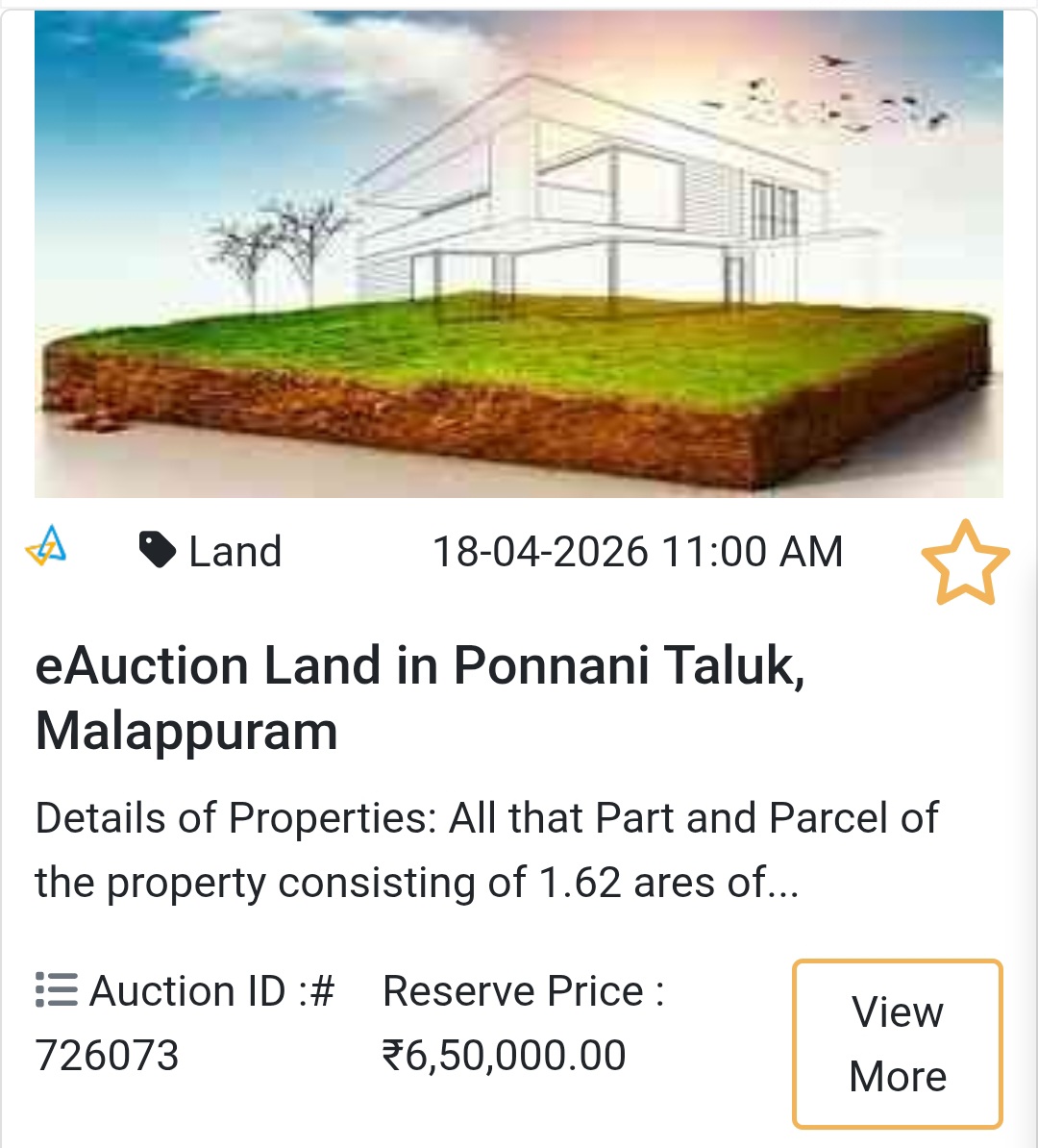 🌾 eAuction Land in Ponnani Taluk, Malappuram