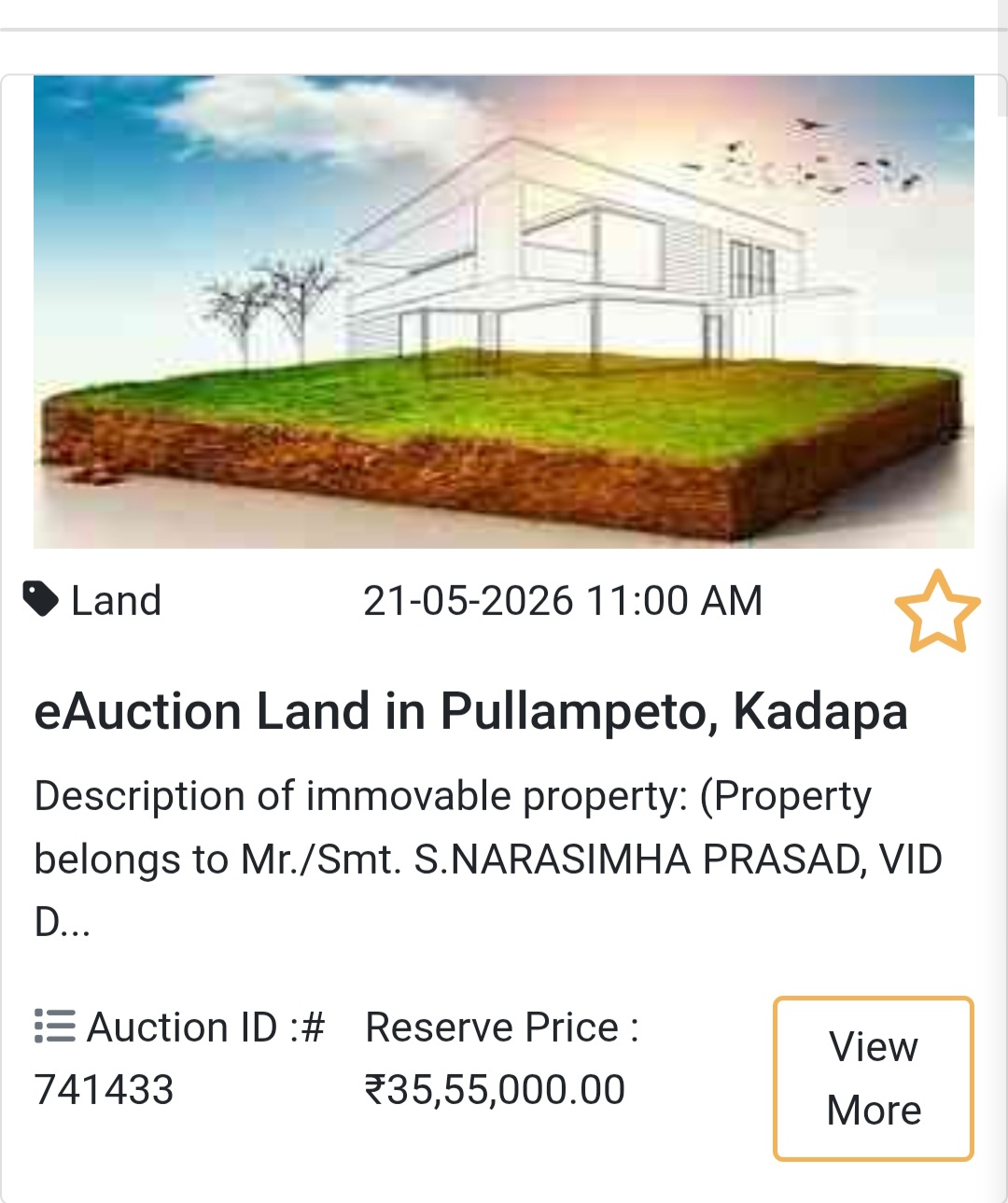 🌾 eAuction Land in Pullampeta, Kadapa