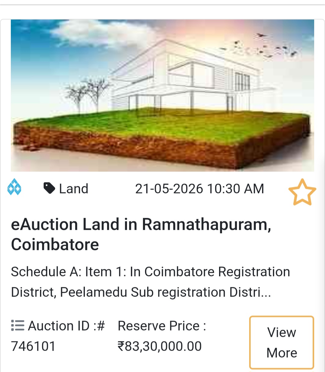 🌆 eAuction Land in Ramnathapuram, Coimbatore