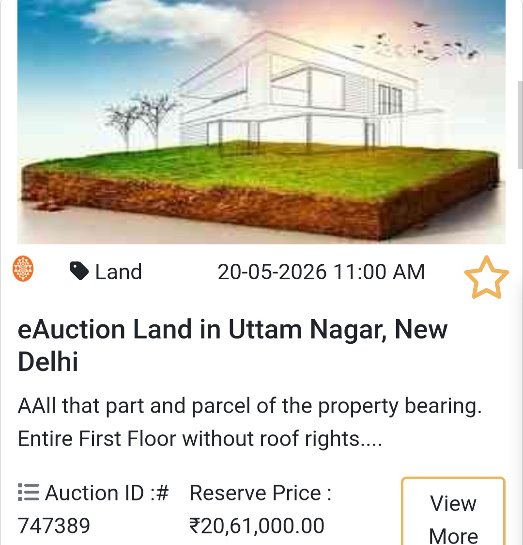 🌍 eAuction Land in Uttam Nagar, New Delhi