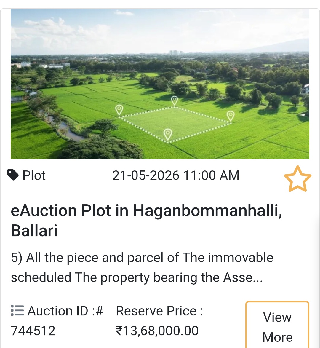 🌾 eAuction Plot in Haganbommanhalli, Ballari