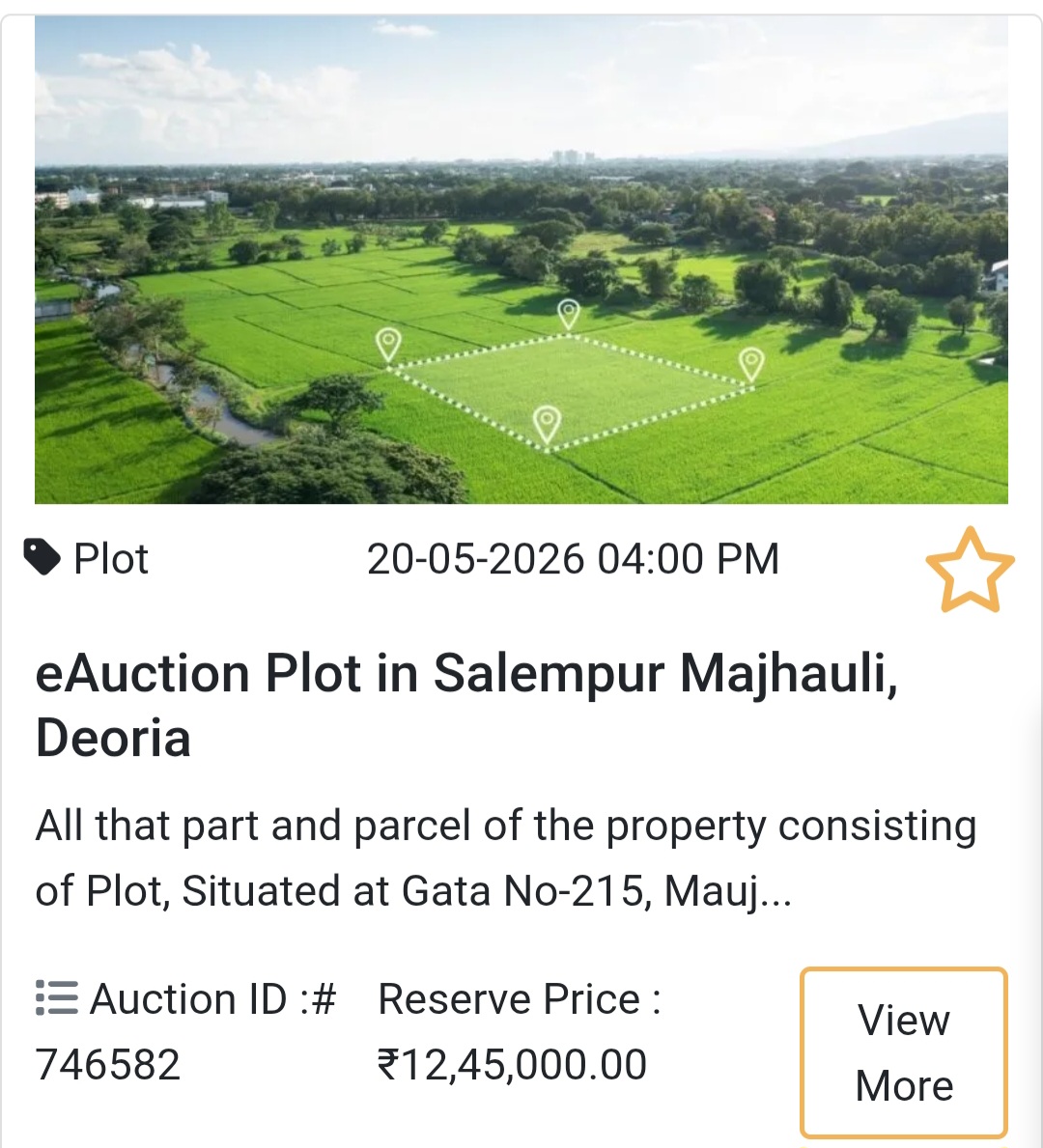 🌾 eAuction Plot in Salempur Majhauli, Deoria