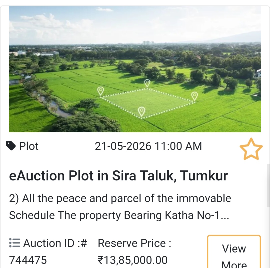 🌾 eAuction Plot in Sira Taluk, Tumkur