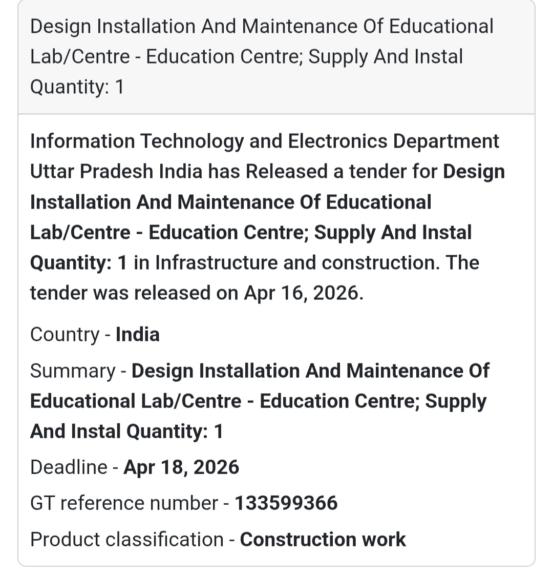 🏫 Educational Lab Setup Tender