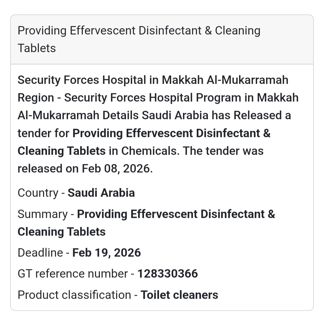 🧪 Effervescent Disinfectant & Cleaning Tablets
