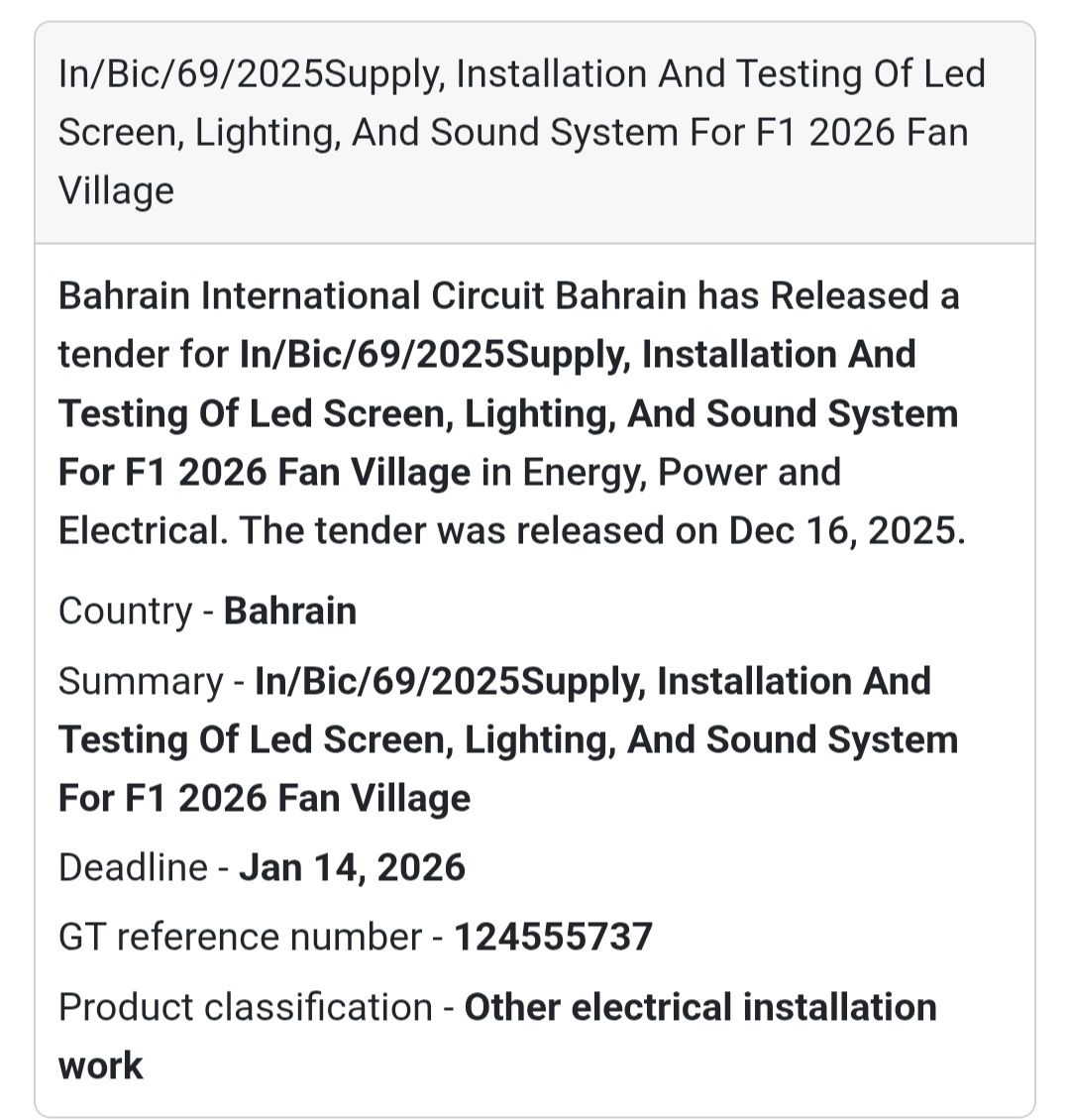 🔔 Electrical & Event Infrastructure Tender | Bahrain 🇧🇭