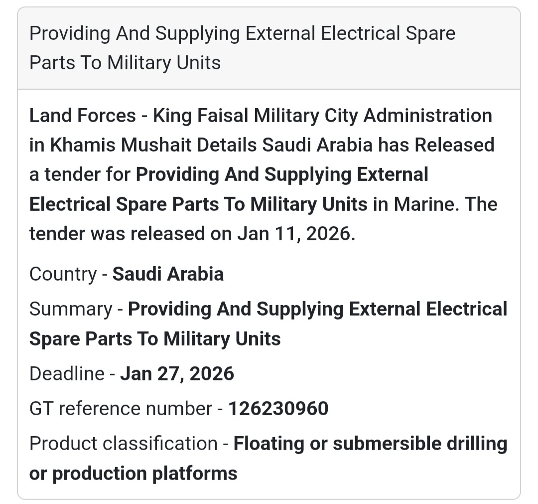 ELECTRICAL SPARE PARTS – MILITARY UNITS