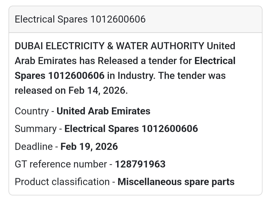 ⚙️ Electrical Spares – UAE