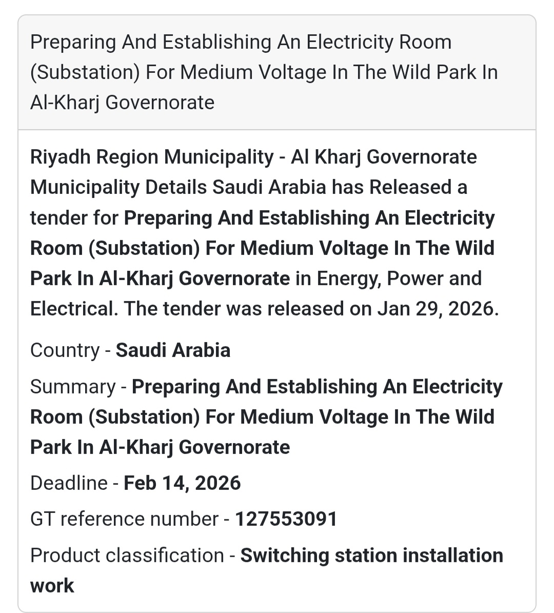 ⚡ Electrical Substation Development