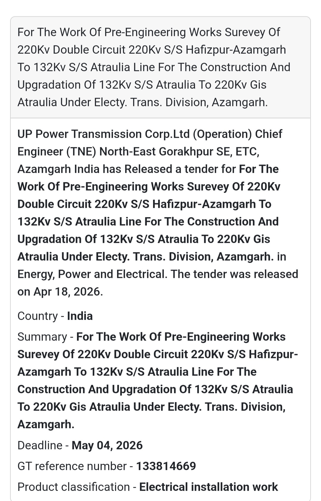 ⚡ Electrical Survey & Upgrade Work – Azamgarh