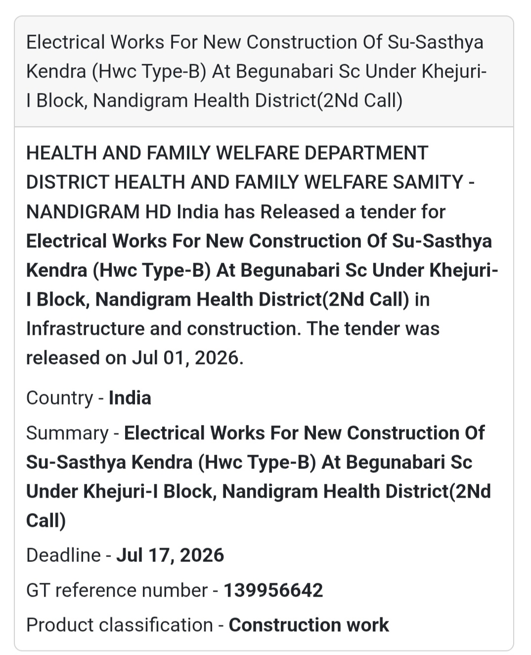 ⚡ Electrical Works for Su-Sasthya Kendra | Begunabari, Purba Medinipur