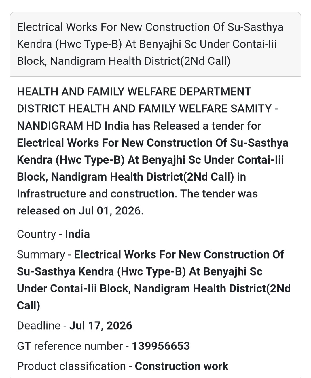 ⚡ Electrical Works for Su-Sasthya Kendra | Benyajhi, Purba Medinipur