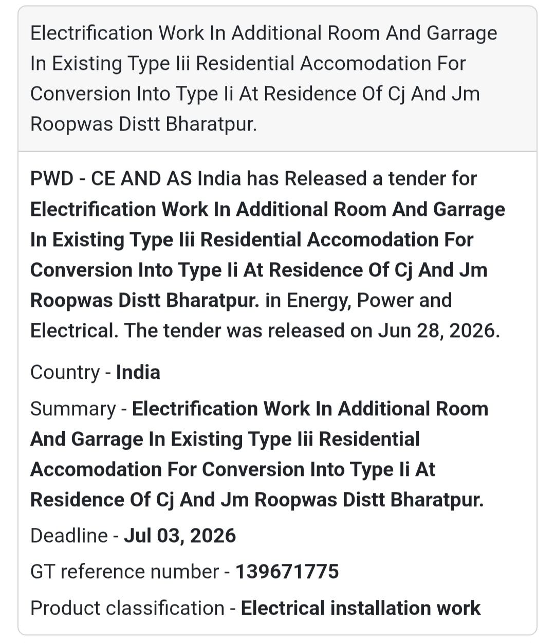 ⚡ Electrification Work – CJ & JM Residence, Roopwas, Bharatpur | India 🇮🇳