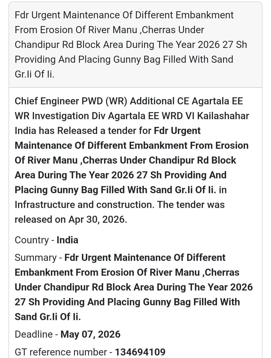 🌊 Embankment Maintenance – Chandipur Block