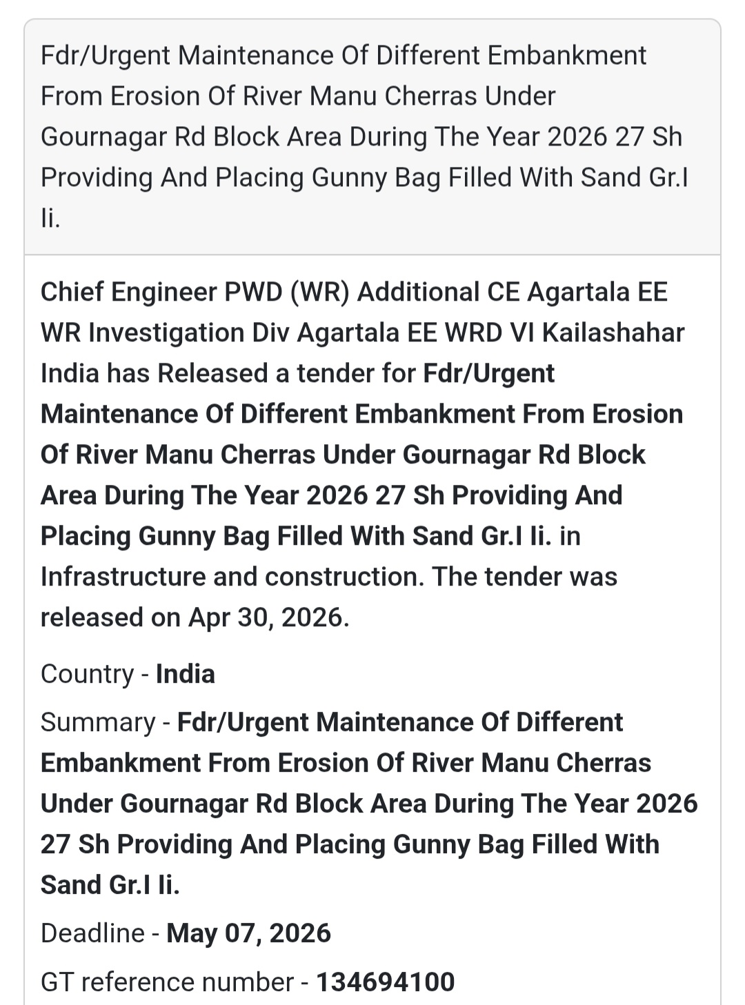 🌊 Embankment Protection – Gournagar
