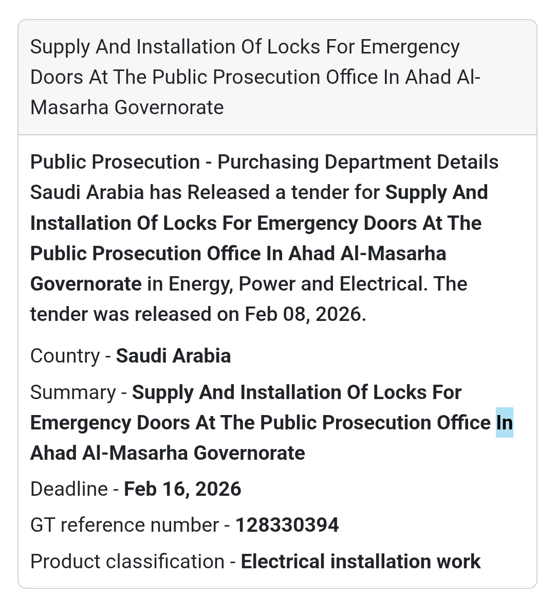 🔐 Emergency Door Locks – Public Prosecution
