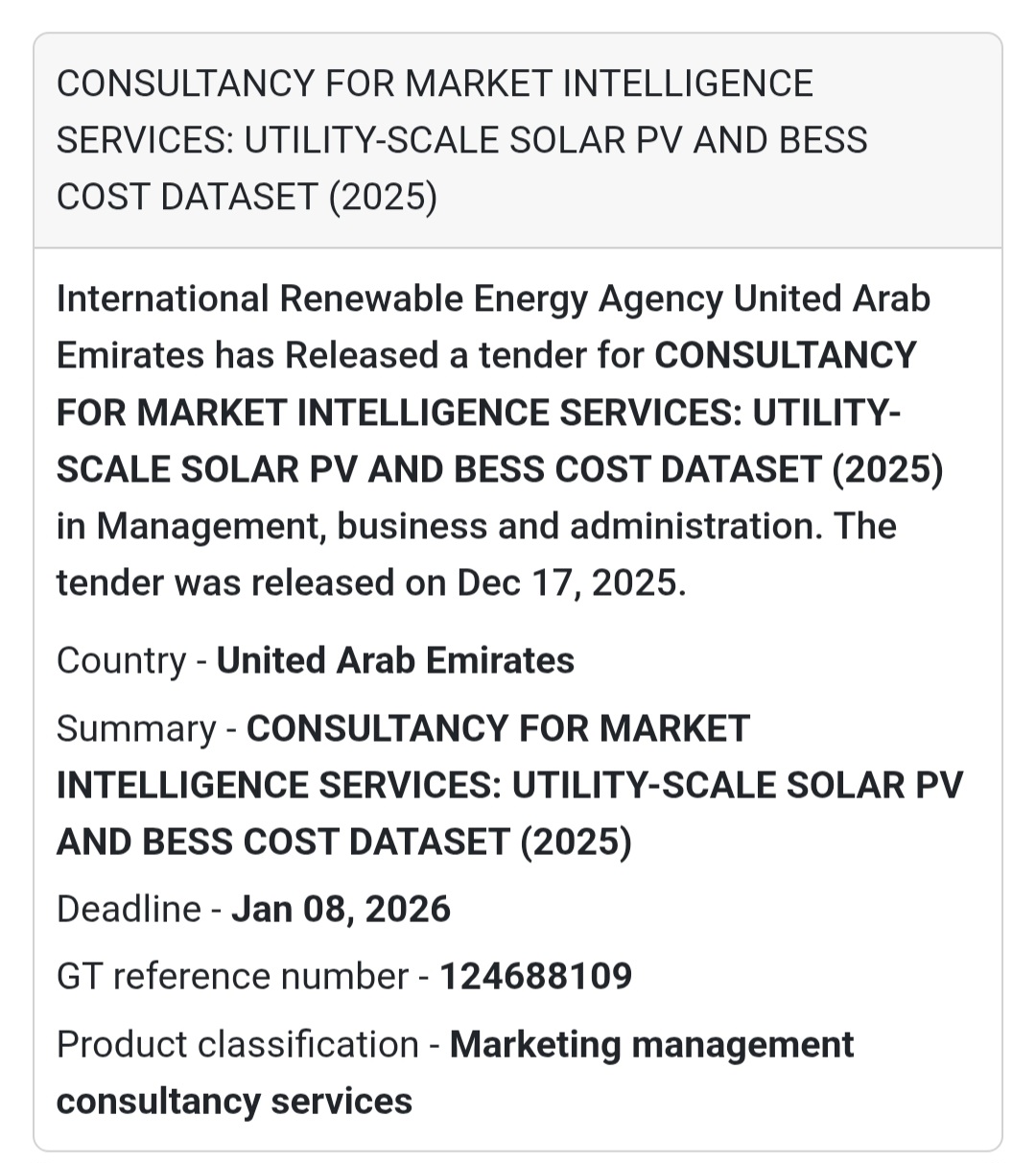 🔔 Energy Consultancy Tender | United Arab Emirates 🇦🇪