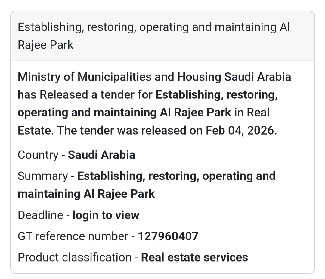 Establishing, Restoring, Operating & Maintaining Al Rajee Park