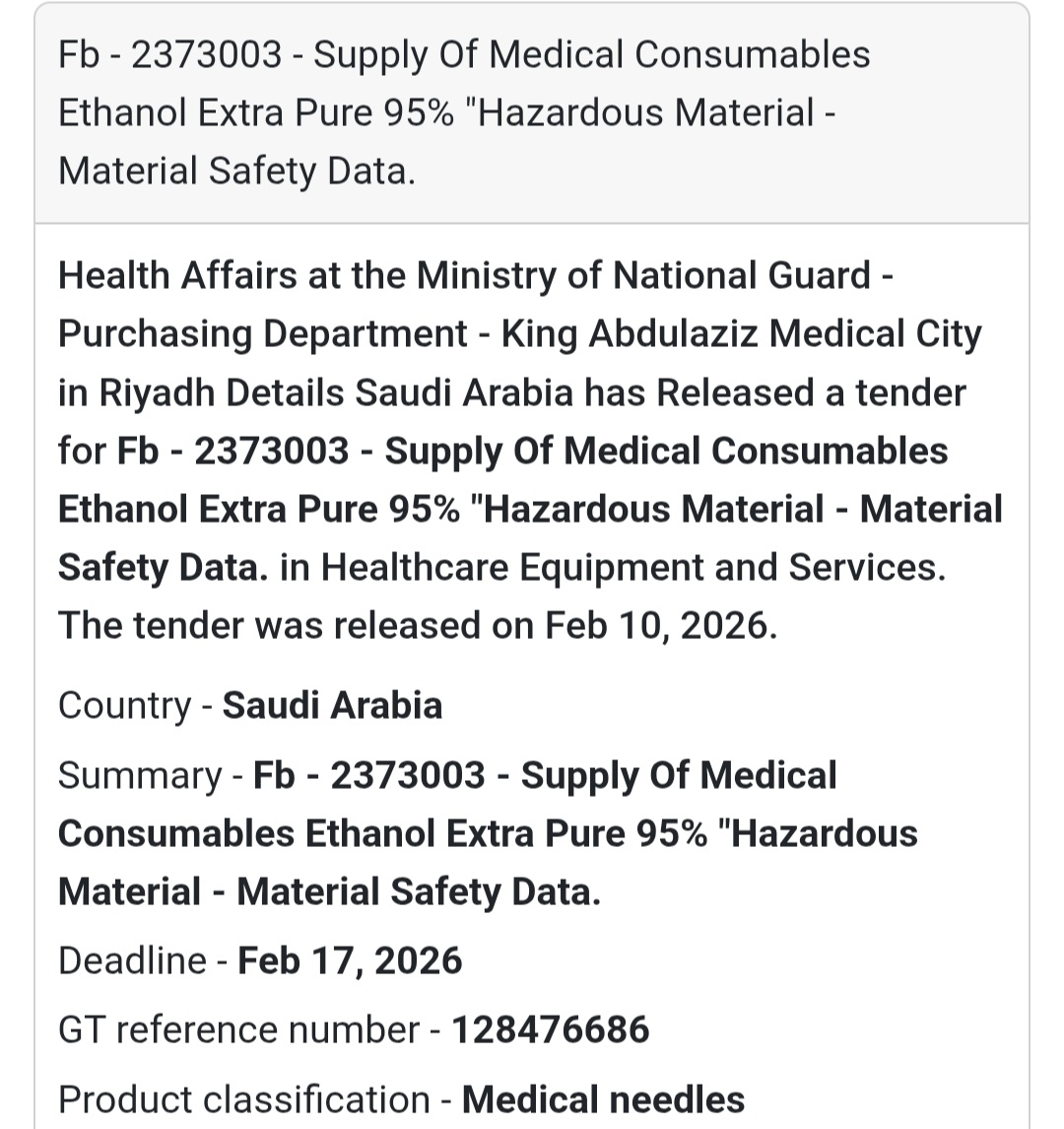 🧪 Ethanol Extra Pure 95% – Medical Consumables