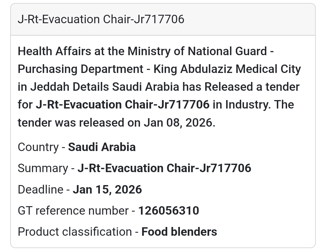 ♿ Evacuation Chair Supply – Jeddah